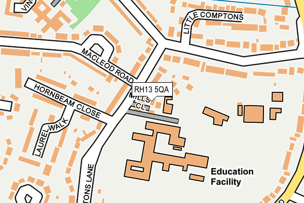 RH13 5QA map - OS OpenMap – Local (Ordnance Survey)