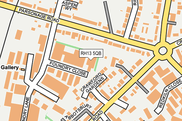 RH13 5QB map - OS OpenMap – Local (Ordnance Survey)