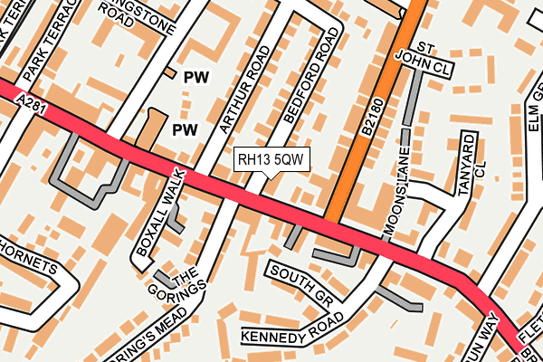RH13 5QW map - OS OpenMap – Local (Ordnance Survey)