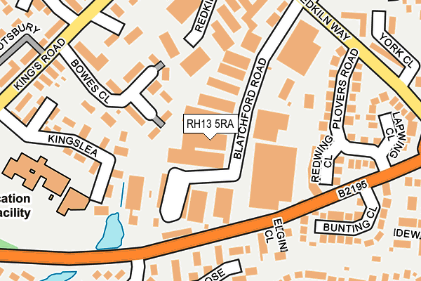 RH13 5RA map - OS OpenMap – Local (Ordnance Survey)