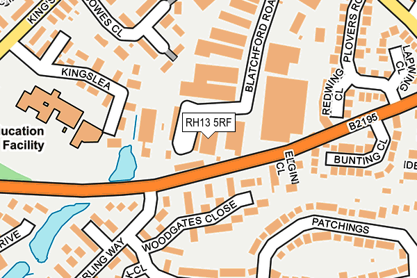 RH13 5RF map - OS OpenMap – Local (Ordnance Survey)