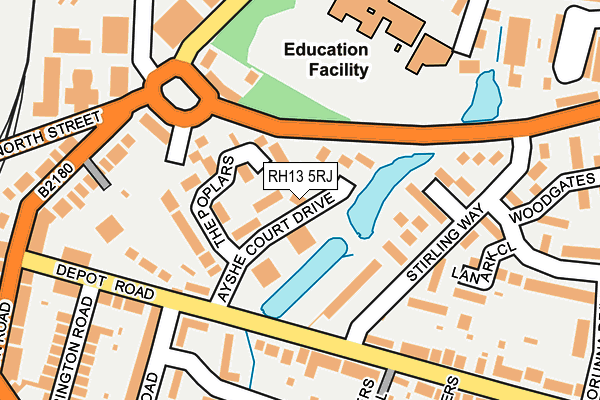 RH13 5RJ map - OS OpenMap – Local (Ordnance Survey)