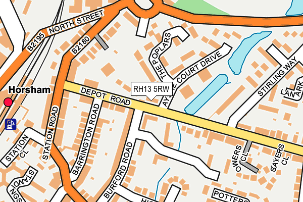 RH13 5RW map - OS OpenMap – Local (Ordnance Survey)