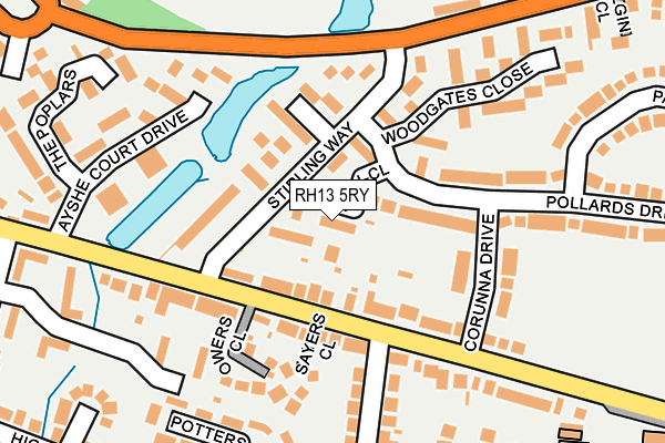 RH13 5RY map - OS OpenMap – Local (Ordnance Survey)