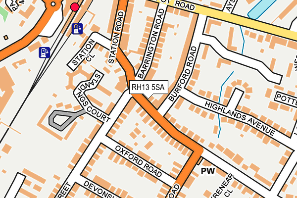 RH13 5SA map - OS OpenMap – Local (Ordnance Survey)