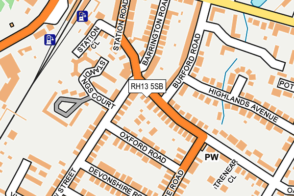 RH13 5SB map - OS OpenMap – Local (Ordnance Survey)