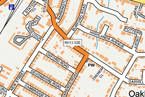 RH13 5SE map - OS OpenMap – Local (Ordnance Survey)