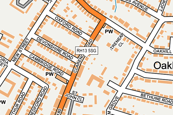 RH13 5SG map - OS OpenMap – Local (Ordnance Survey)