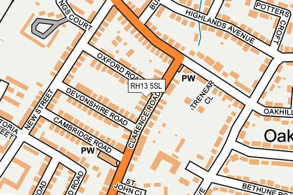 RH13 5SL map - OS OpenMap – Local (Ordnance Survey)