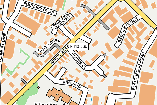RH13 5SU map - OS OpenMap – Local (Ordnance Survey)