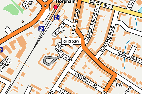 RH13 5SW map - OS OpenMap – Local (Ordnance Survey)