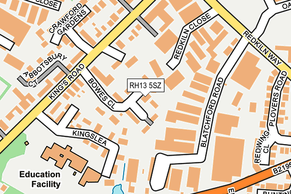 RH13 5SZ map - OS OpenMap – Local (Ordnance Survey)