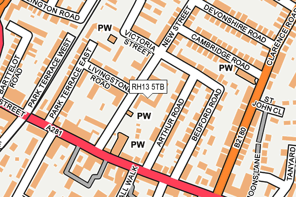 RH13 5TB map - OS OpenMap – Local (Ordnance Survey)