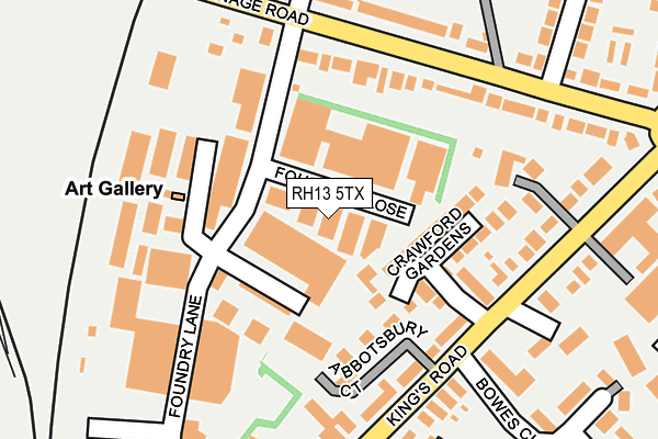 RH13 5TX map - OS OpenMap – Local (Ordnance Survey)