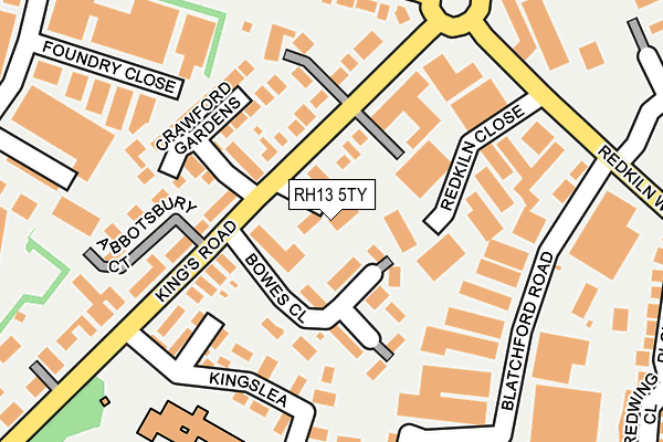 RH13 5TY map - OS OpenMap – Local (Ordnance Survey)
