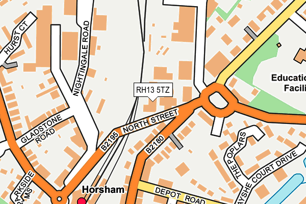 RH13 5TZ map - OS OpenMap – Local (Ordnance Survey)
