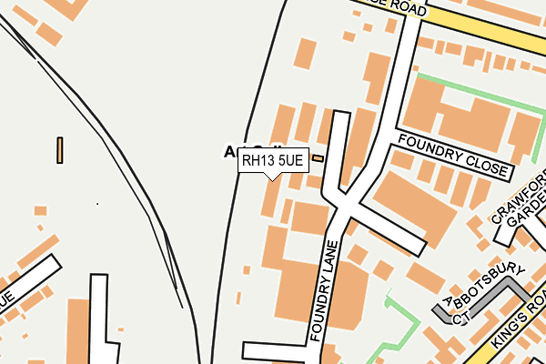 RH13 5UE map - OS OpenMap – Local (Ordnance Survey)