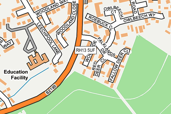 RH13 5UF map - OS OpenMap – Local (Ordnance Survey)