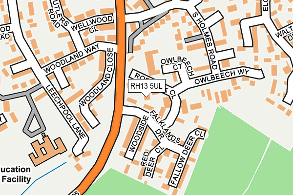 RH13 5UL map - OS OpenMap – Local (Ordnance Survey)