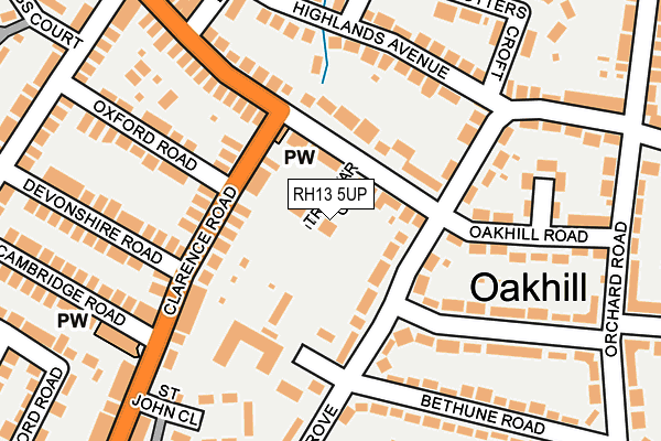 RH13 5UP map - OS OpenMap – Local (Ordnance Survey)