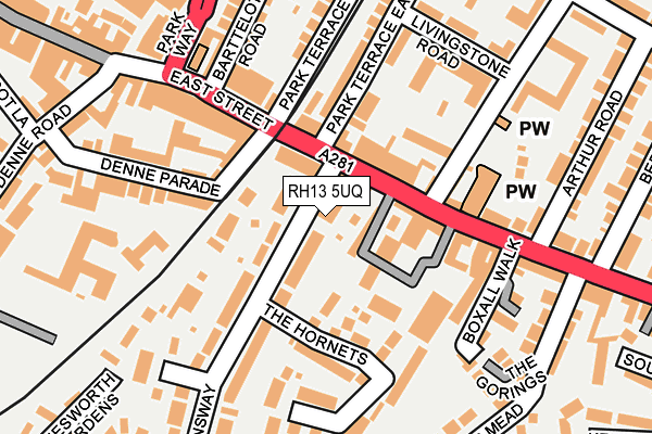 RH13 5UQ map - OS OpenMap – Local (Ordnance Survey)