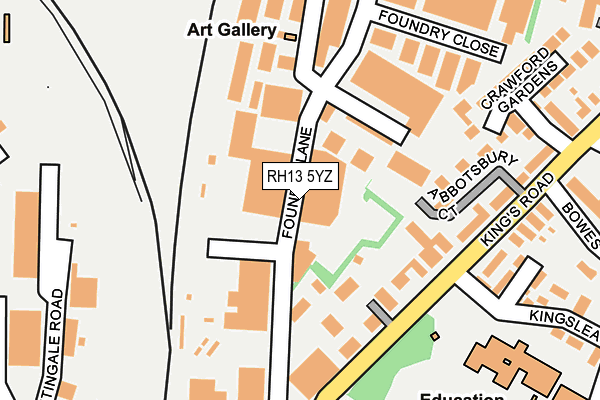 RH13 5YZ map - OS OpenMap – Local (Ordnance Survey)