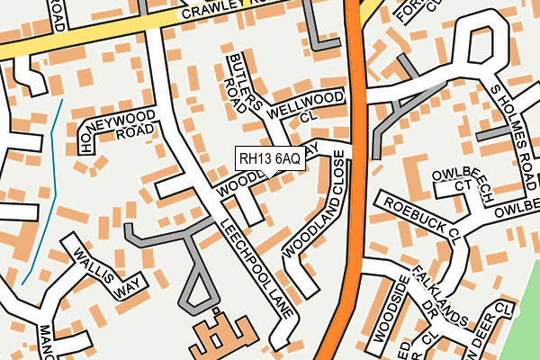 RH13 6AQ map - OS OpenMap – Local (Ordnance Survey)