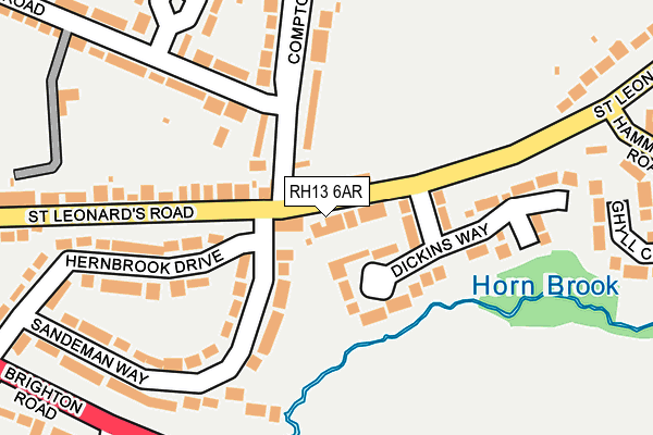 RH13 6AR map - OS OpenMap – Local (Ordnance Survey)