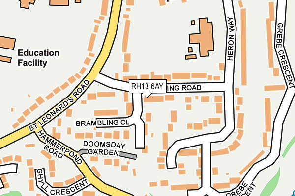 RH13 6AY map - OS OpenMap – Local (Ordnance Survey)