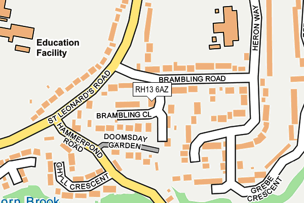 RH13 6AZ map - OS OpenMap – Local (Ordnance Survey)