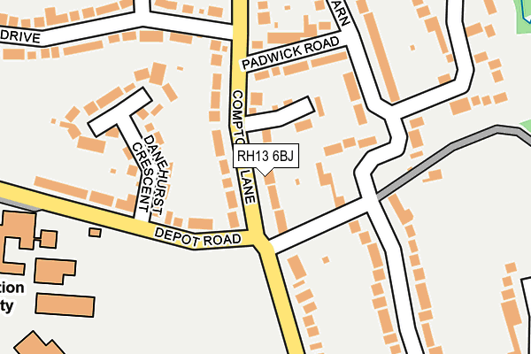 RH13 6BJ map - OS OpenMap – Local (Ordnance Survey)