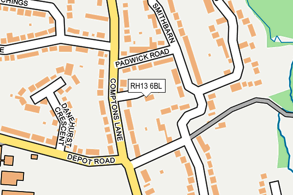 RH13 6BL map - OS OpenMap – Local (Ordnance Survey)