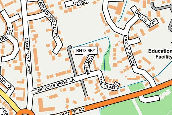 RH13 6BY map - OS OpenMap – Local (Ordnance Survey)