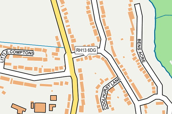 RH13 6DG map - OS OpenMap – Local (Ordnance Survey)