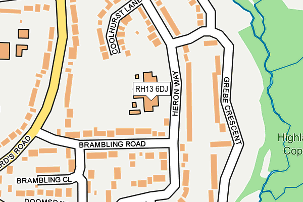 RH13 6DJ map - OS OpenMap – Local (Ordnance Survey)