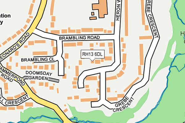 RH13 6DL map - OS OpenMap – Local (Ordnance Survey)