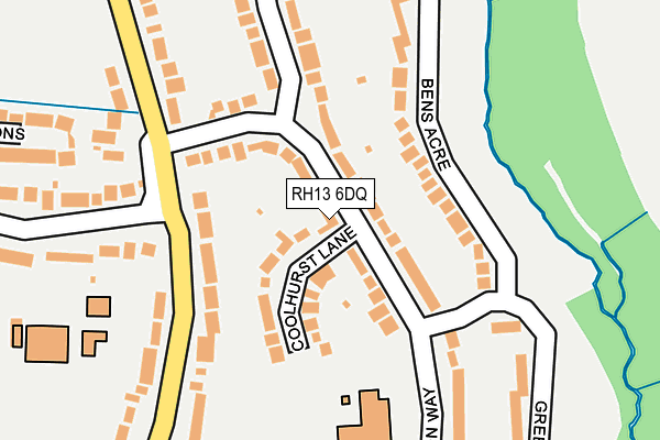 RH13 6DQ map - OS OpenMap – Local (Ordnance Survey)