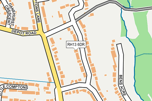 RH13 6DR map - OS OpenMap – Local (Ordnance Survey)