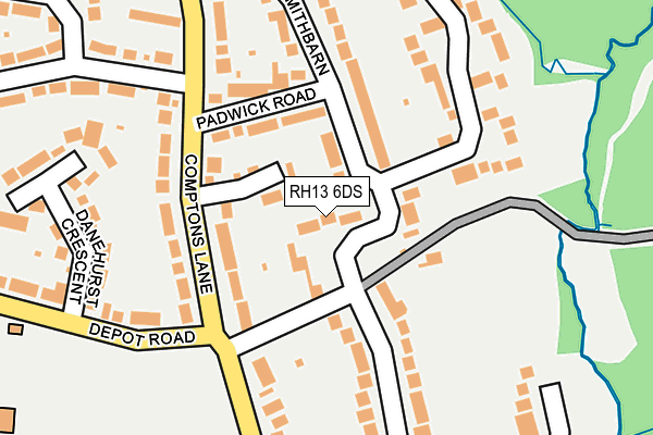 RH13 6DS map - OS OpenMap – Local (Ordnance Survey)