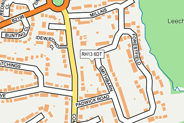RH13 6DT map - OS OpenMap – Local (Ordnance Survey)