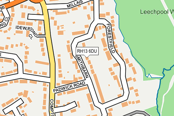 RH13 6DU map - OS OpenMap – Local (Ordnance Survey)