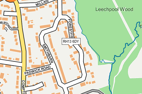 RH13 6DY map - OS OpenMap – Local (Ordnance Survey)