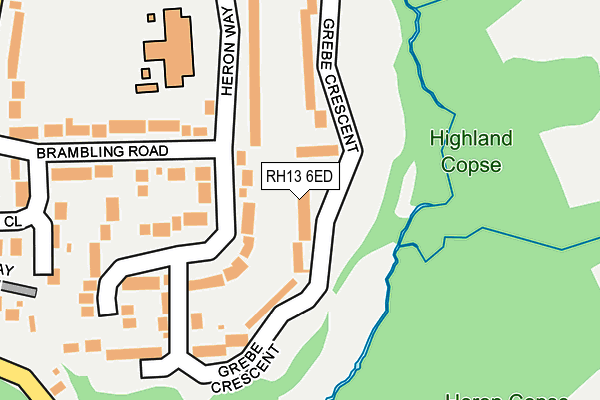 RH13 6ED map - OS OpenMap – Local (Ordnance Survey)