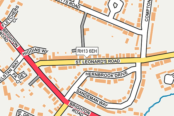 RH13 6EH map - OS OpenMap – Local (Ordnance Survey)