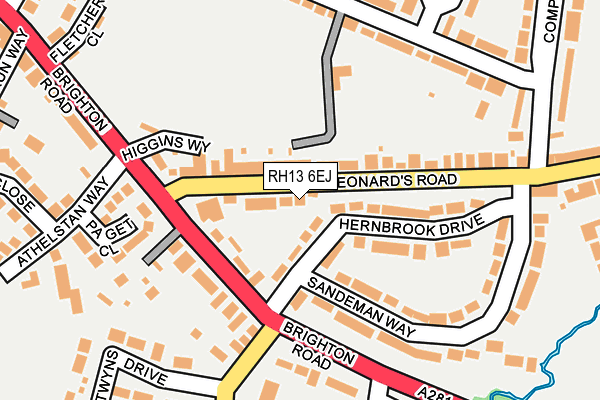 RH13 6EJ map - OS OpenMap – Local (Ordnance Survey)