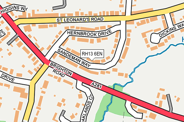 RH13 6EN map - OS OpenMap – Local (Ordnance Survey)