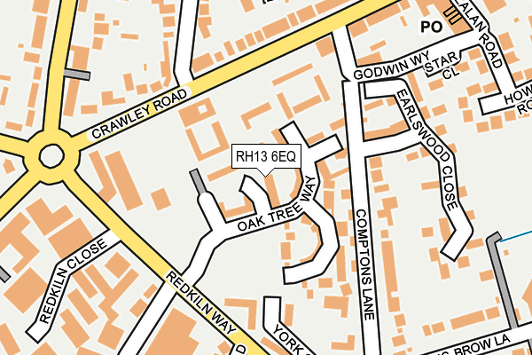 RH13 6EQ map - OS OpenMap – Local (Ordnance Survey)