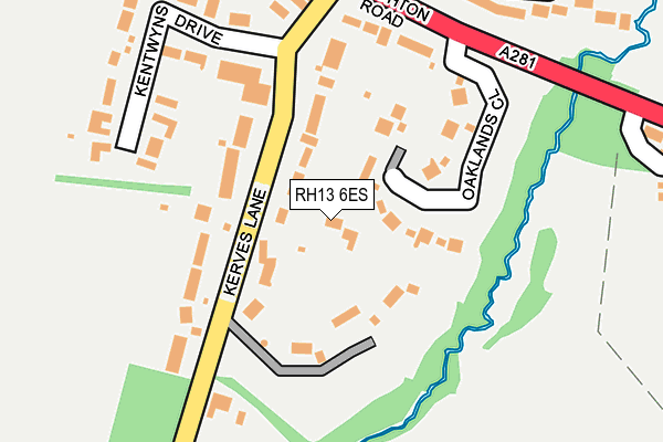 RH13 6ES map - OS OpenMap – Local (Ordnance Survey)