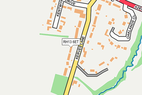 RH13 6ET map - OS OpenMap – Local (Ordnance Survey)