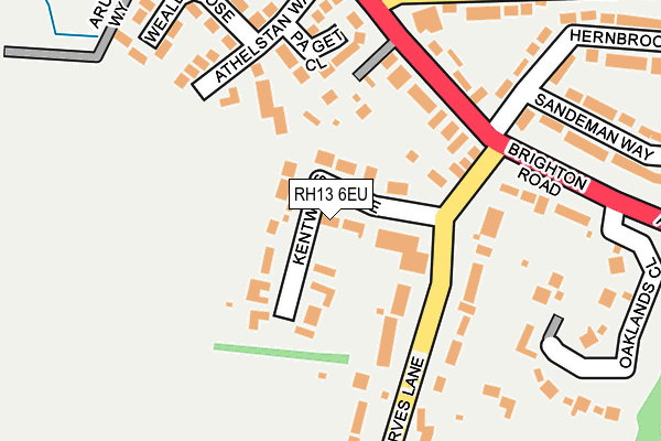 RH13 6EU map - OS OpenMap – Local (Ordnance Survey)